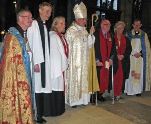 Alastair Macnaughton, second on left. Robert Arckless standing next to the Bishop of Newcastle (centre)