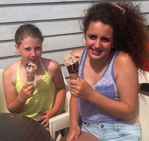 Katie and Abbie Walker enjoying their Spurreli ice creams 