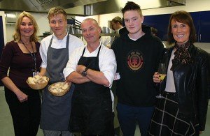 Above: Denise Dunn, Head of Faculty Northumberland College; Jordan Watt, trainee chef; Martin Charlton, chef/owner of Old Boat House restaurant; James Beswick, student; Elaine O’Connor, Senior Manager Employment & Skills at Northumberland County Council