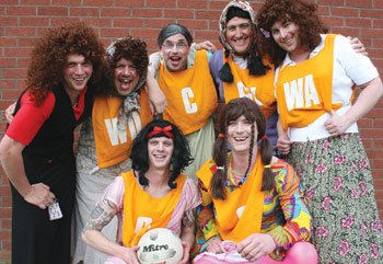 'Alan's Angels' fancy dress netball team