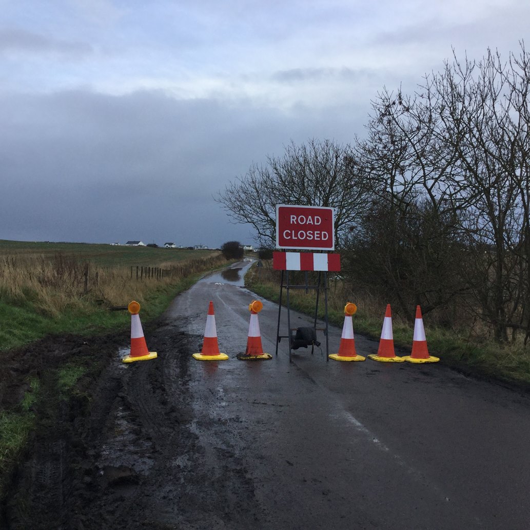 Hauxley Lane closed due to flooding