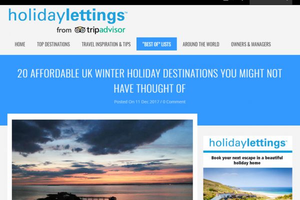 Amble in top ten affordable UK winter destinations