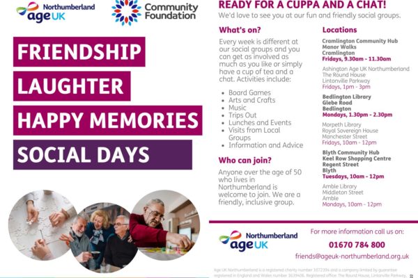 Social events with Age UK Northumberland