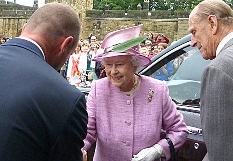 The Queen and Prince Philip at Alnwick in 2011