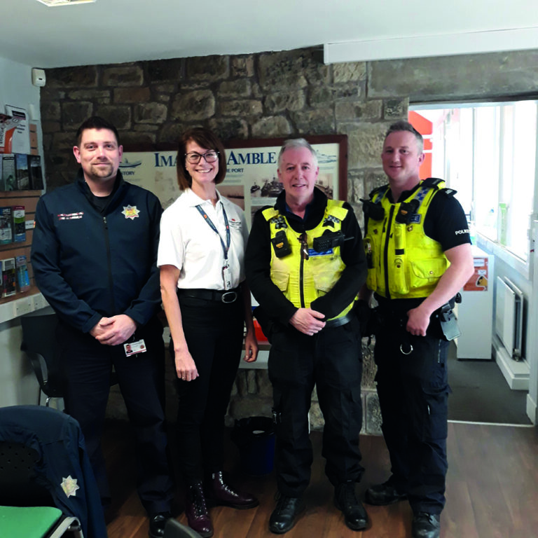 Picture of Gordon Saunders, Northumberland Fire and Rescue; Judith Davis, Community Safety Officer NCC; PCSO Darin Fawcett; PC Dan Richardson.